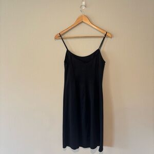 VINTAGE XSCAPE BY JOANNA CHEN Black Slip Dress Spaghetti Straps MIDI 90s Y2K
